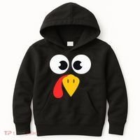 Cute Turkey Face Matching Family Costume Thanksgiving Day Kids Hoodie thumb 0