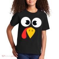 Cute Turkey Face Matching Family Costume Thanksgiving Day Kids T-Shirt thumb 2