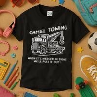 Camel Towing Funny Inappropriate Cringe Adult Humor Joke Kids T-Shirt thumb 3