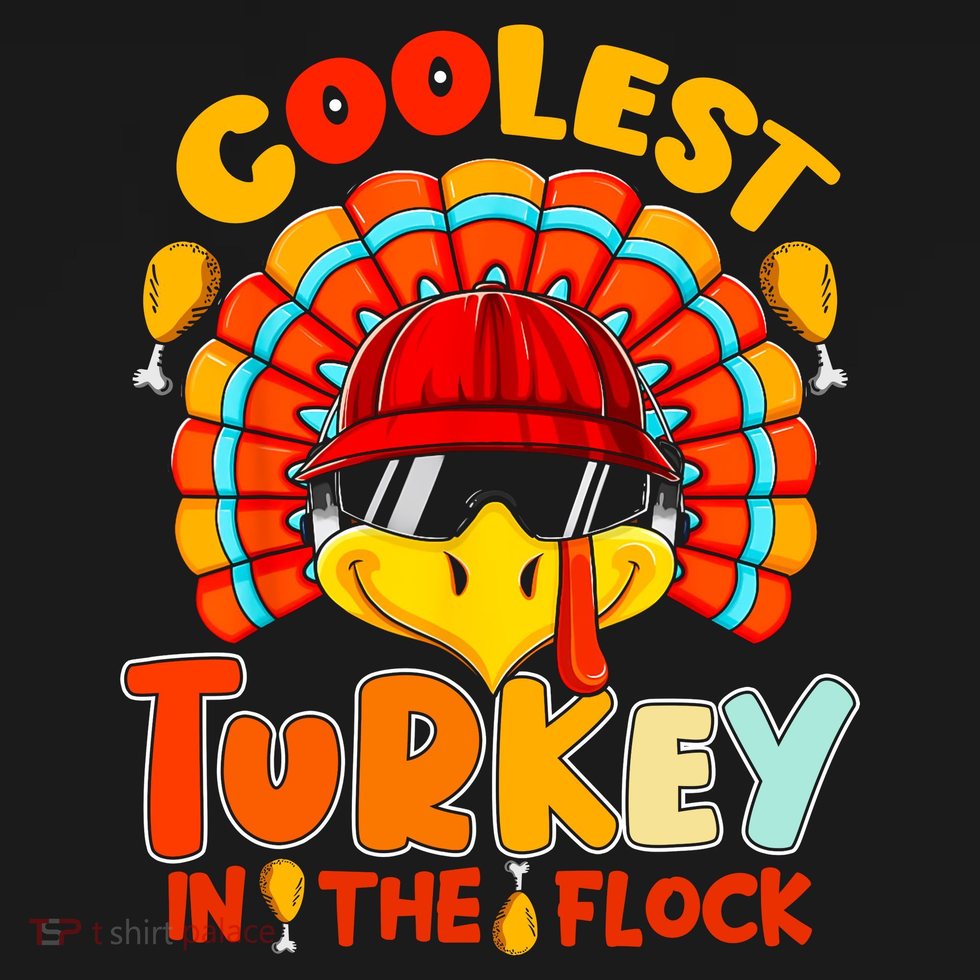 Coolest Turkey Flock Cute Thanksgiving Kids Boys Girls Gift Women's Tank Top