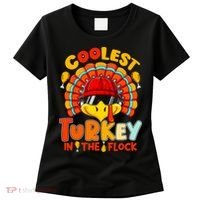 Coolest Turkey Flock Cute Thanksgiving Kids Boys Girls Gift Women's T-Shirt thumb 0