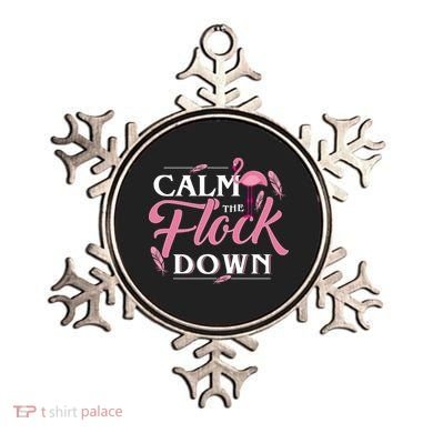 Calm The Flock Down Funny Pink Flamingo Bird Lovers Summer Ornament