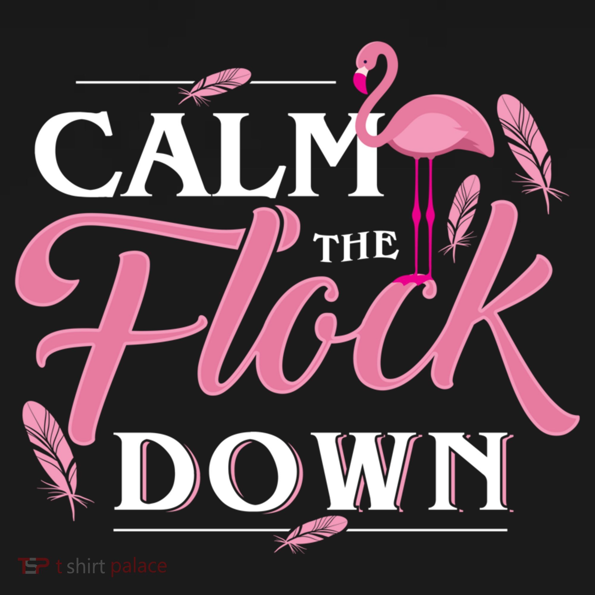 Calm The Flock Down Funny Pink Flamingo Bird Lovers Summer Ornament