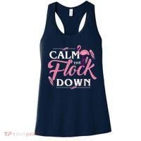 Calm The Flock Down Funny Pink Flamingo Bird Lovers Summer Women's Tank Top thumb 0