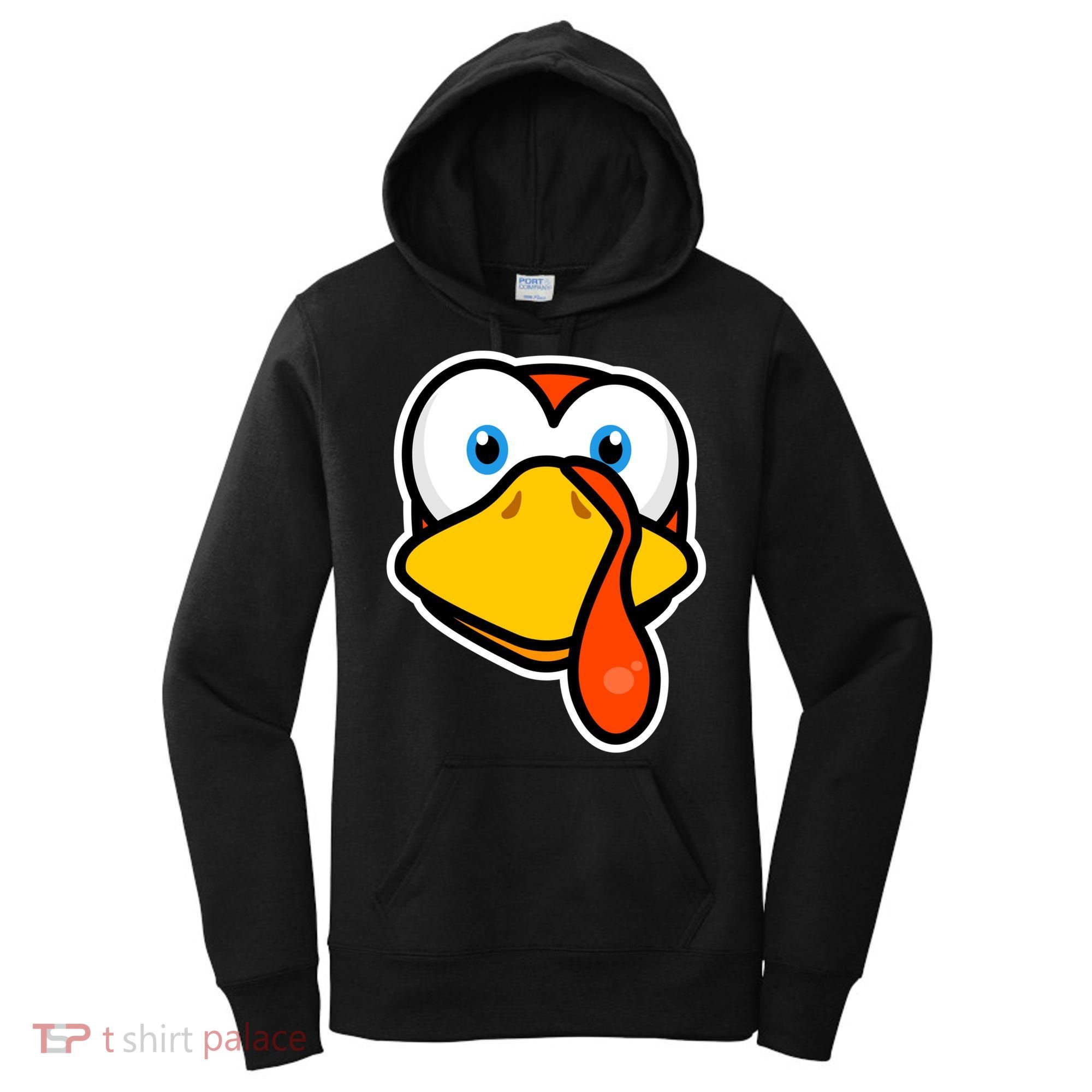 Cute Turkey Face Thanksgiving Costume Gift Women's Hoodie