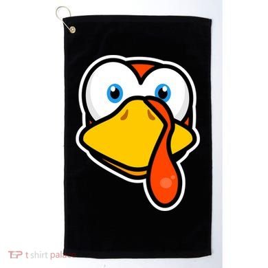 Cute Turkey Face Thanksgiving Costume Gift Golf Towel