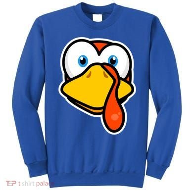 Cute Turkey Face Thanksgiving Costume Gift Sweatshirt