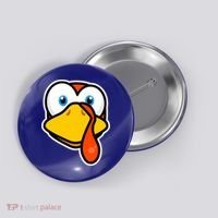 Cute Turkey Face Thanksgiving Costume Gift Button thumb 0