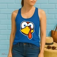 Cute Turkey Face Thanksgiving Costume Gift Women's Tank Top thumb 2
