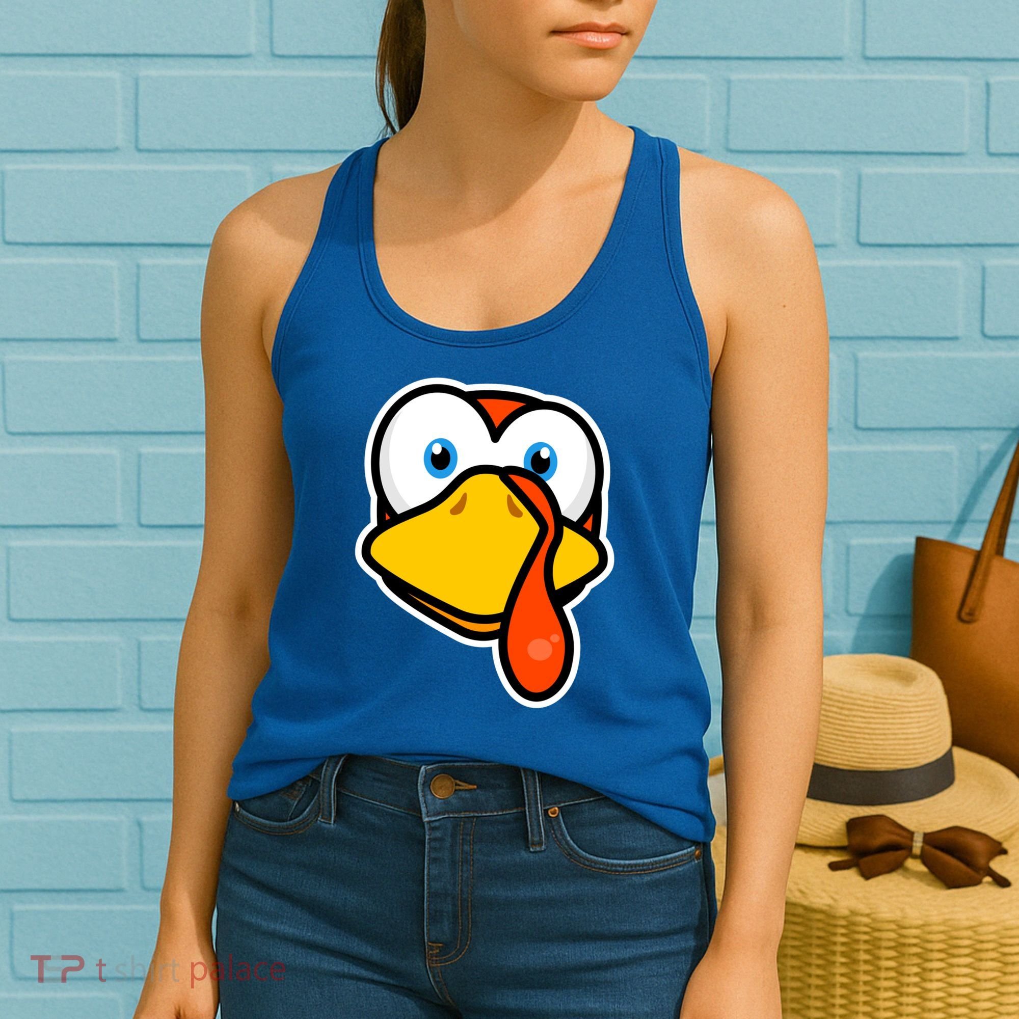 Cute Turkey Face Thanksgiving Costume Gift Women's Tank Top