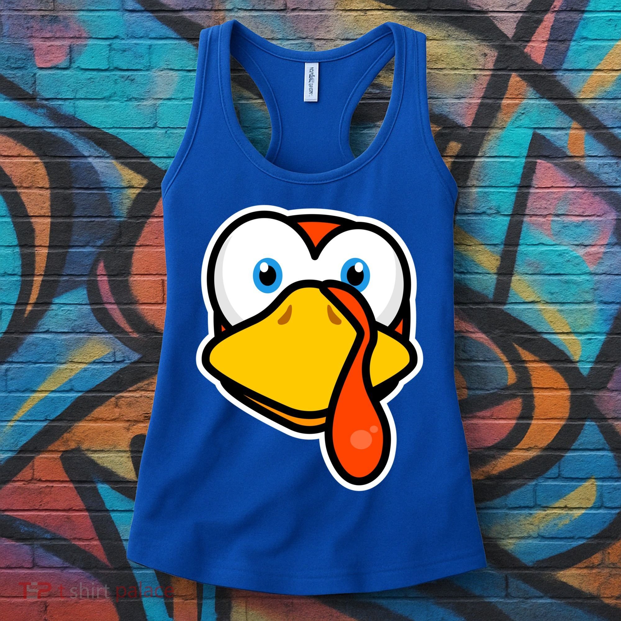 Cute Turkey Face Thanksgiving Costume Gift Women's Tank Top