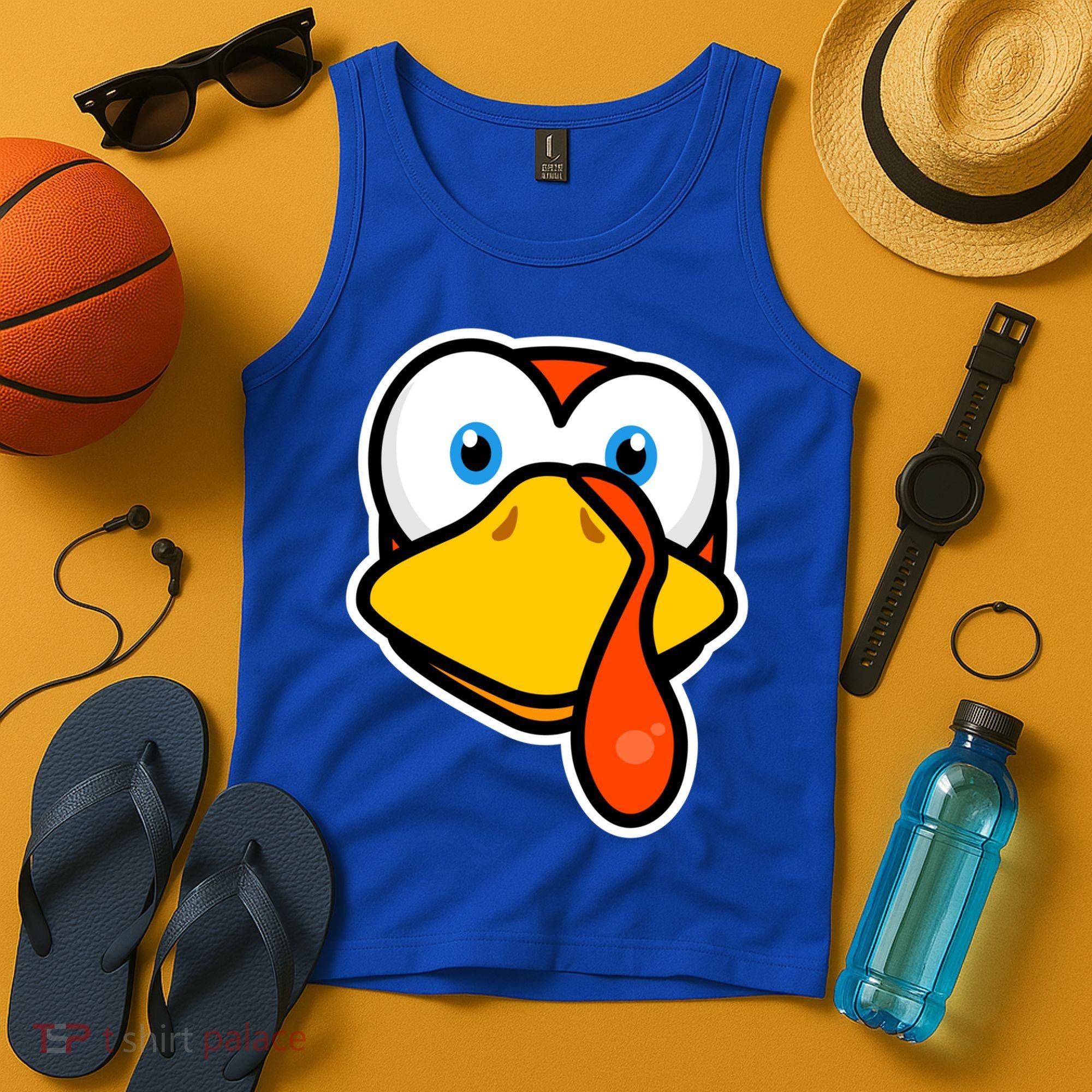 Cute Turkey Face Thanksgiving Costume Gift Tank Top