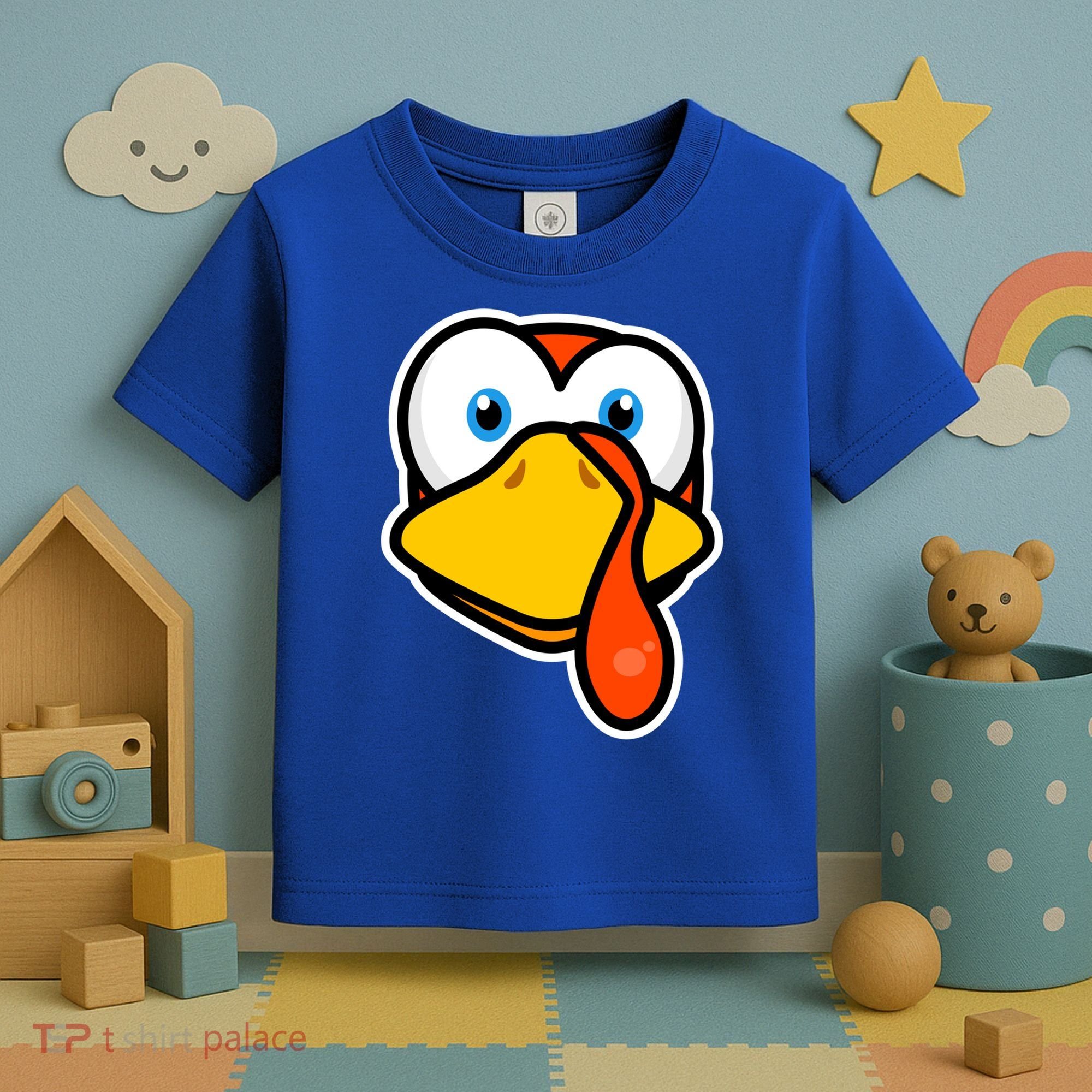 Cute Turkey Face Thanksgiving Costume Gift Toddler T-Shirt