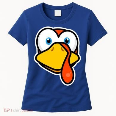 Cute Turkey Face Thanksgiving Costume Gift Women's T-Shirt