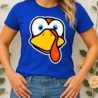 Cute Turkey Face Thanksgiving Costume Gift Women's T-Shirt thumb 2
