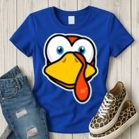 Cute Turkey Face Thanksgiving Costume Gift Women's T-Shirt thumb 3