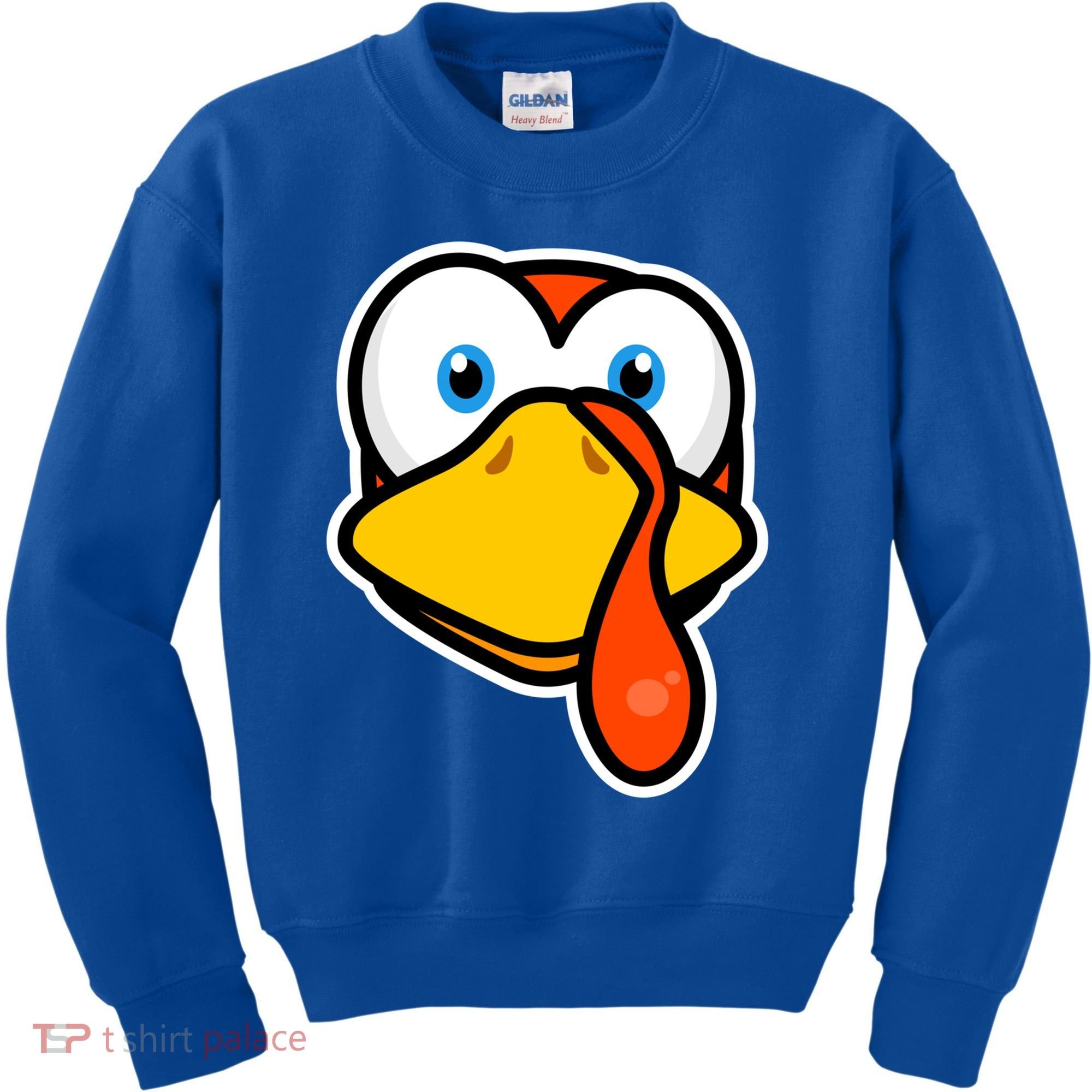 Cute Turkey Face Thanksgiving Costume Gift Kids Sweatshirt