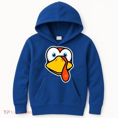 Cute Turkey Face Thanksgiving Costume Gift Kids Hoodie