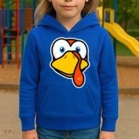 Cute Turkey Face Thanksgiving Costume Gift Kids Hoodie thumb 3