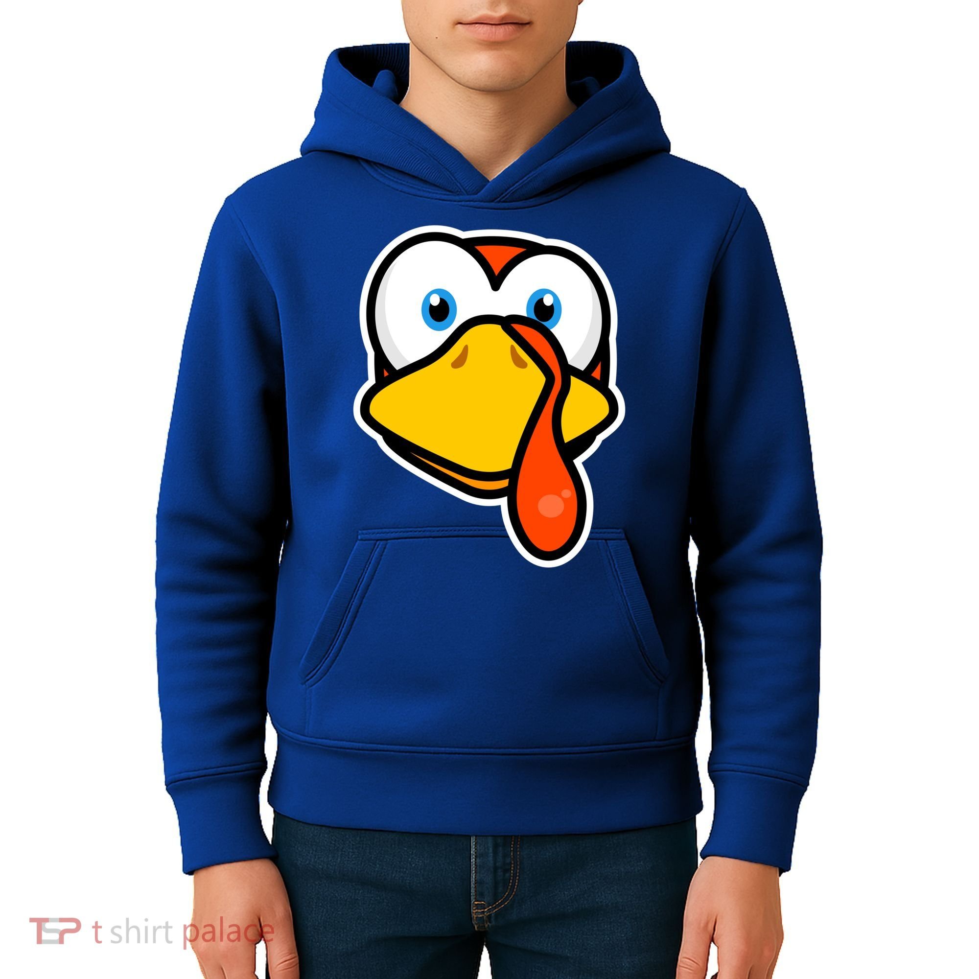Cute Turkey Face Thanksgiving Costume Gift Kids Hoodie