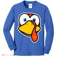 Cute Turkey Face Thanksgiving Costume Gift Kids Long Sleeve Shirt thumb 0