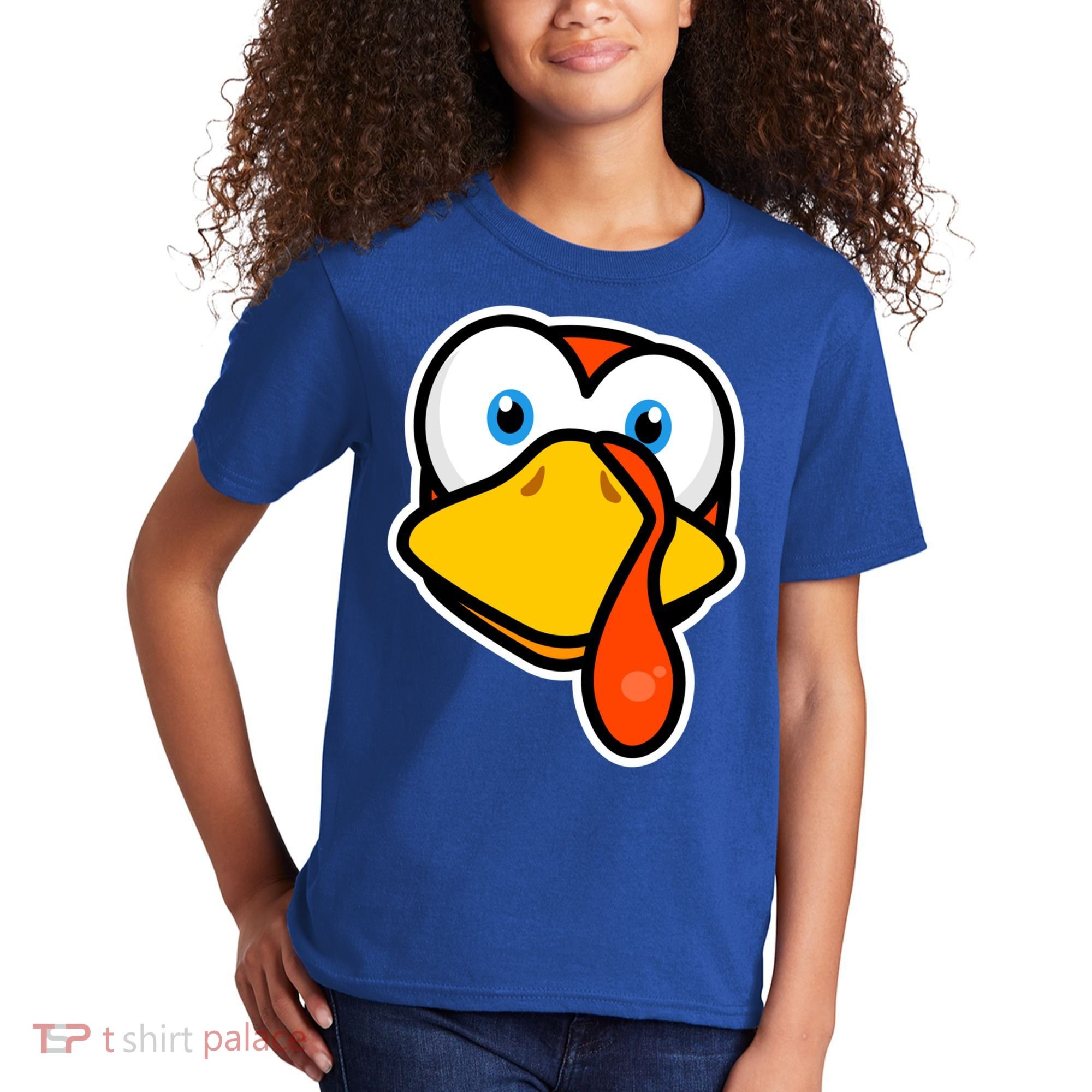 Cute Turkey Face Thanksgiving Costume Gift Kids T-Shirt