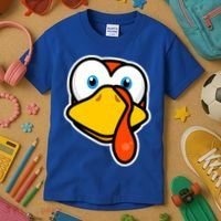Cute Turkey Face Thanksgiving Costume Gift Kids T-Shirt thumb 3