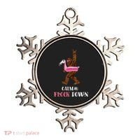 Calm The Flock Down Funny Pool Party Bigfoot Flamingo Ornament thumb 0