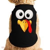 Cute Turkey Face Thanksgiving Matching Family Doggie Tank thumb 0