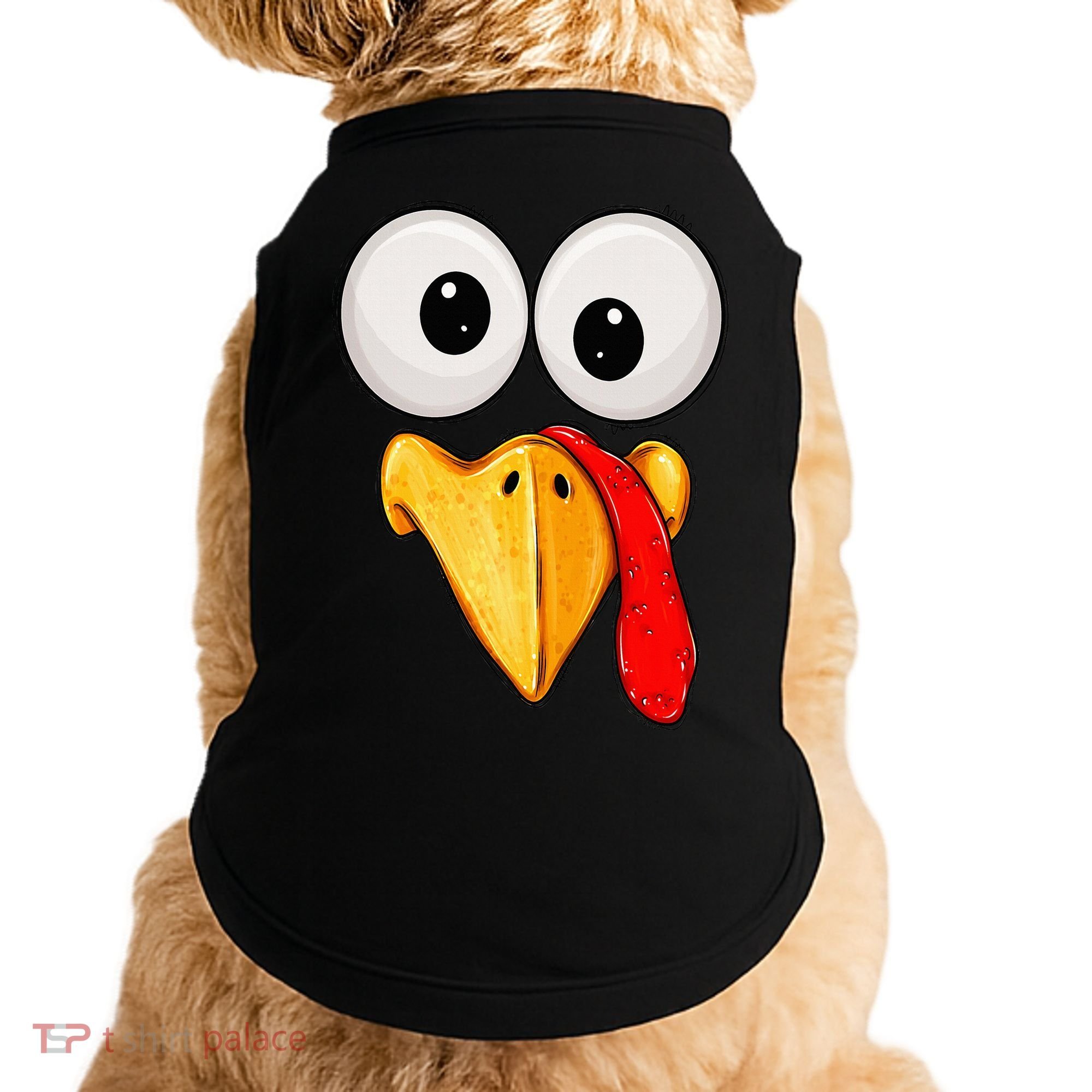 Cute Turkey Face Thanksgiving Matching Family Doggie Tank