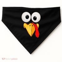 Cute Turkey Face Thanksgiving Matching Family USA-Made Doggie Bandana thumb 0