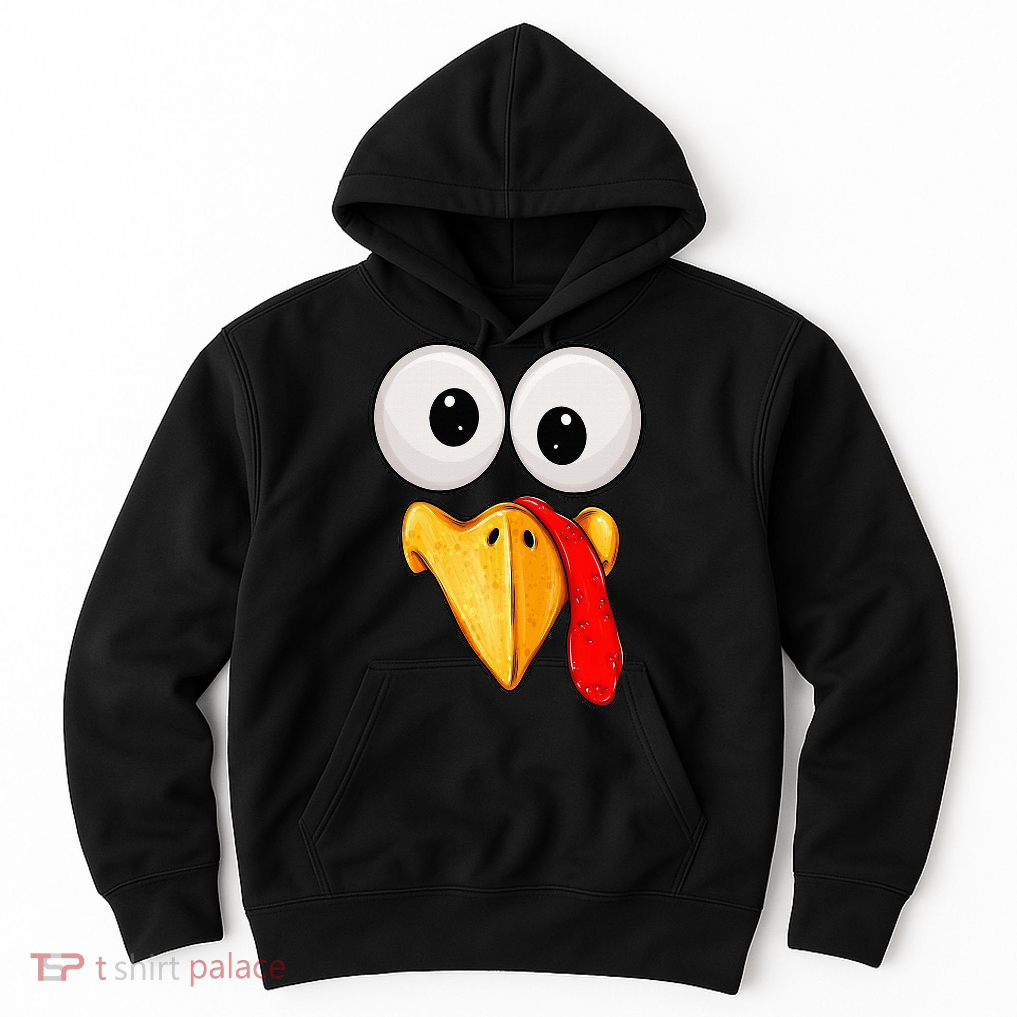 Cute Turkey Face Thanksgiving Matching Family Hoodie