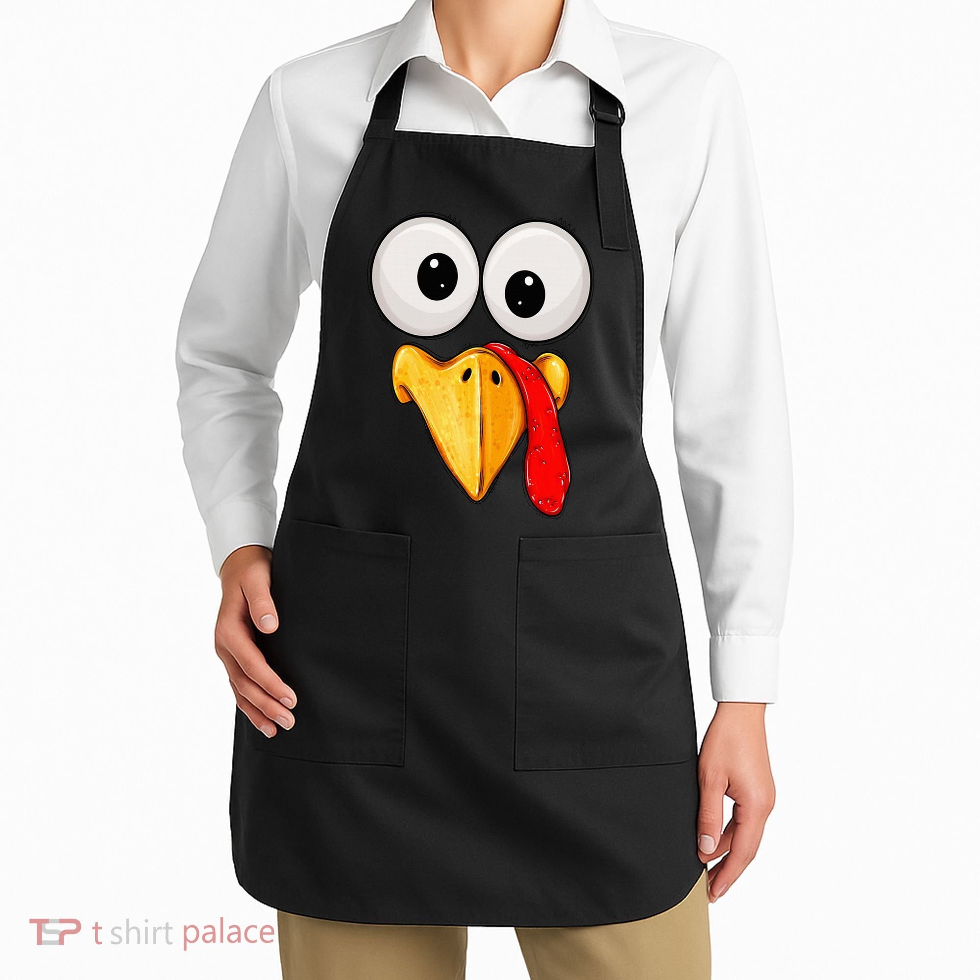 Cute Turkey Face Thanksgiving Matching Family Apron