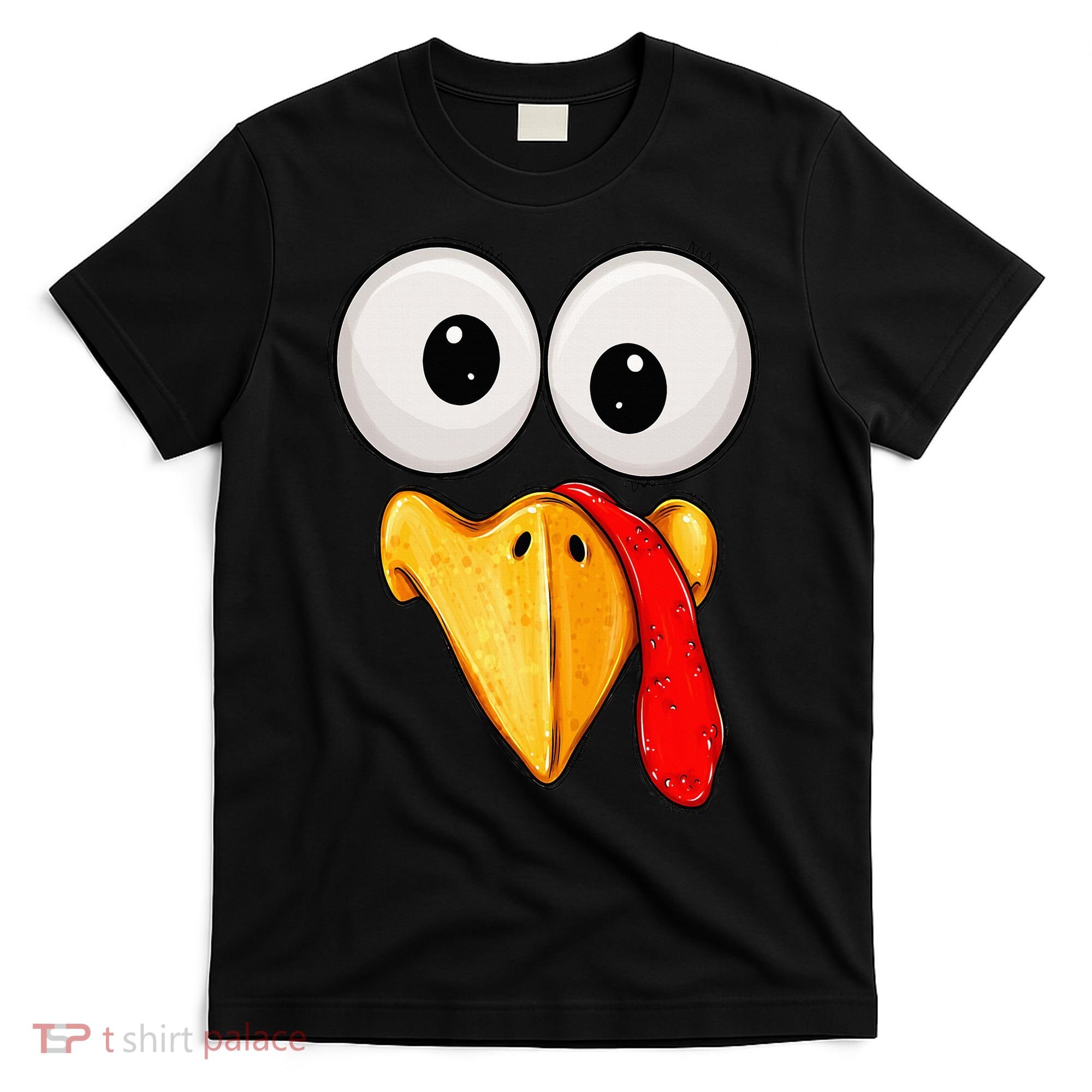 Cute Turkey Face Thanksgiving Matching Family T-Shirt