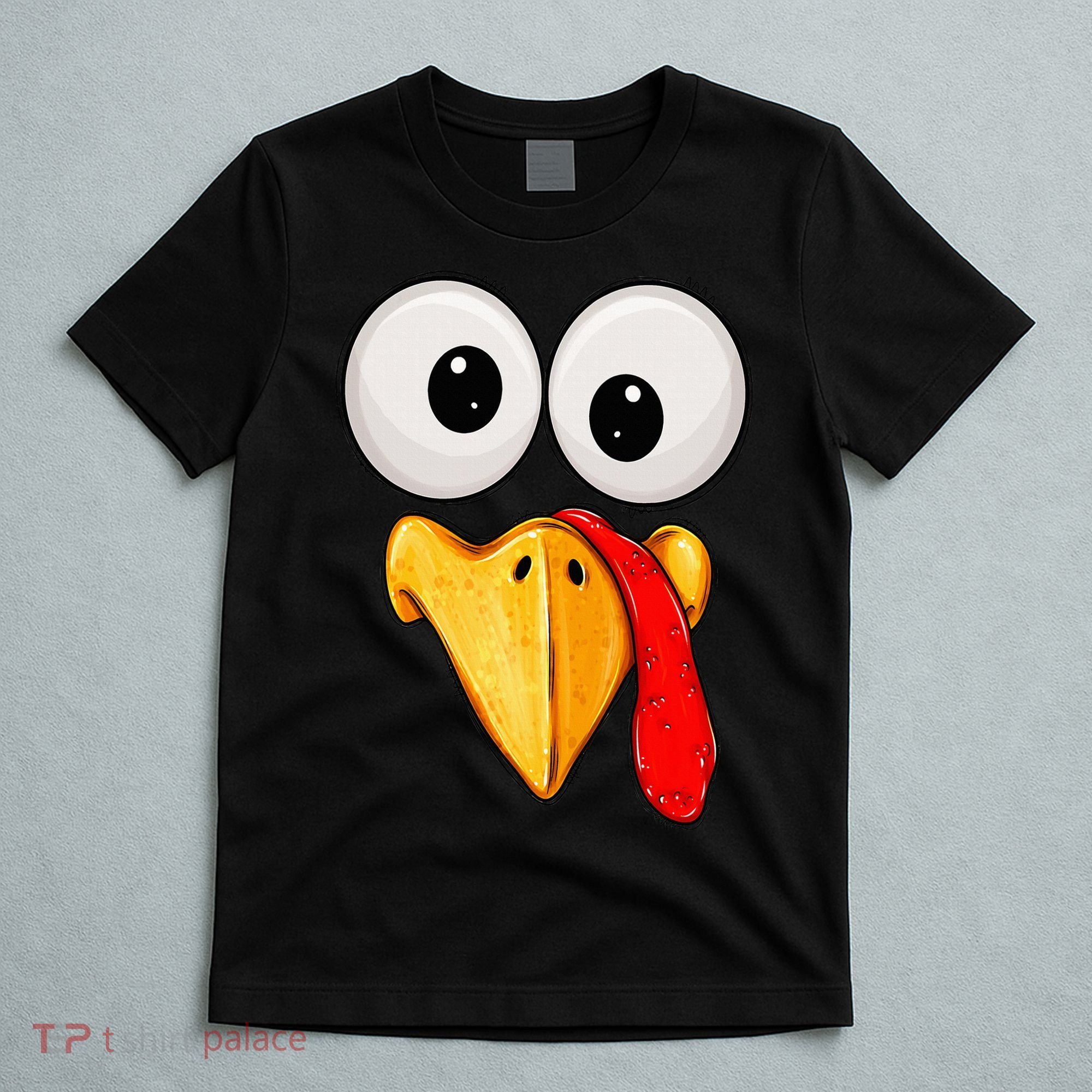 Cute Turkey Face Thanksgiving Matching Family T-Shirt