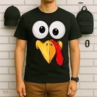 Cute Turkey Face Thanksgiving Matching Family T-Shirt thumb 6