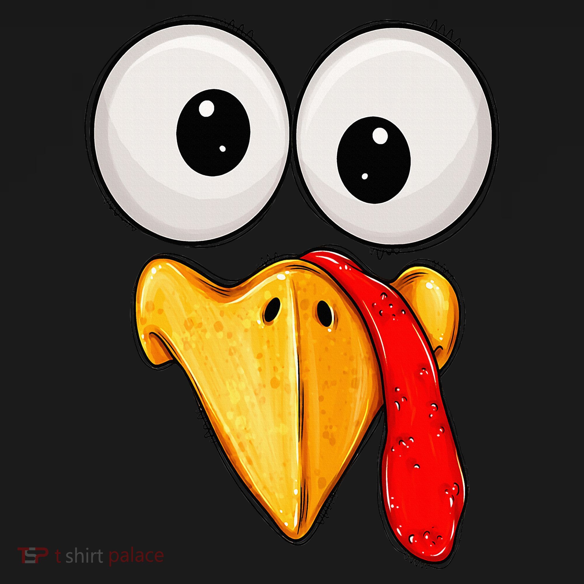 Cute Turkey Face Thanksgiving Matching Family T-Shirt
