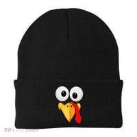 Cute Turkey Face Thanksgiving Matching Family Beanie thumb 0