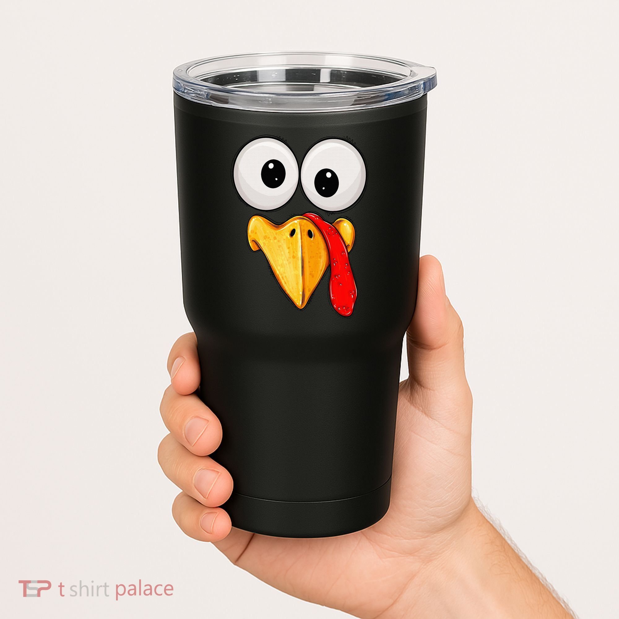 Cute Turkey Face Thanksgiving Matching Family Tumbler