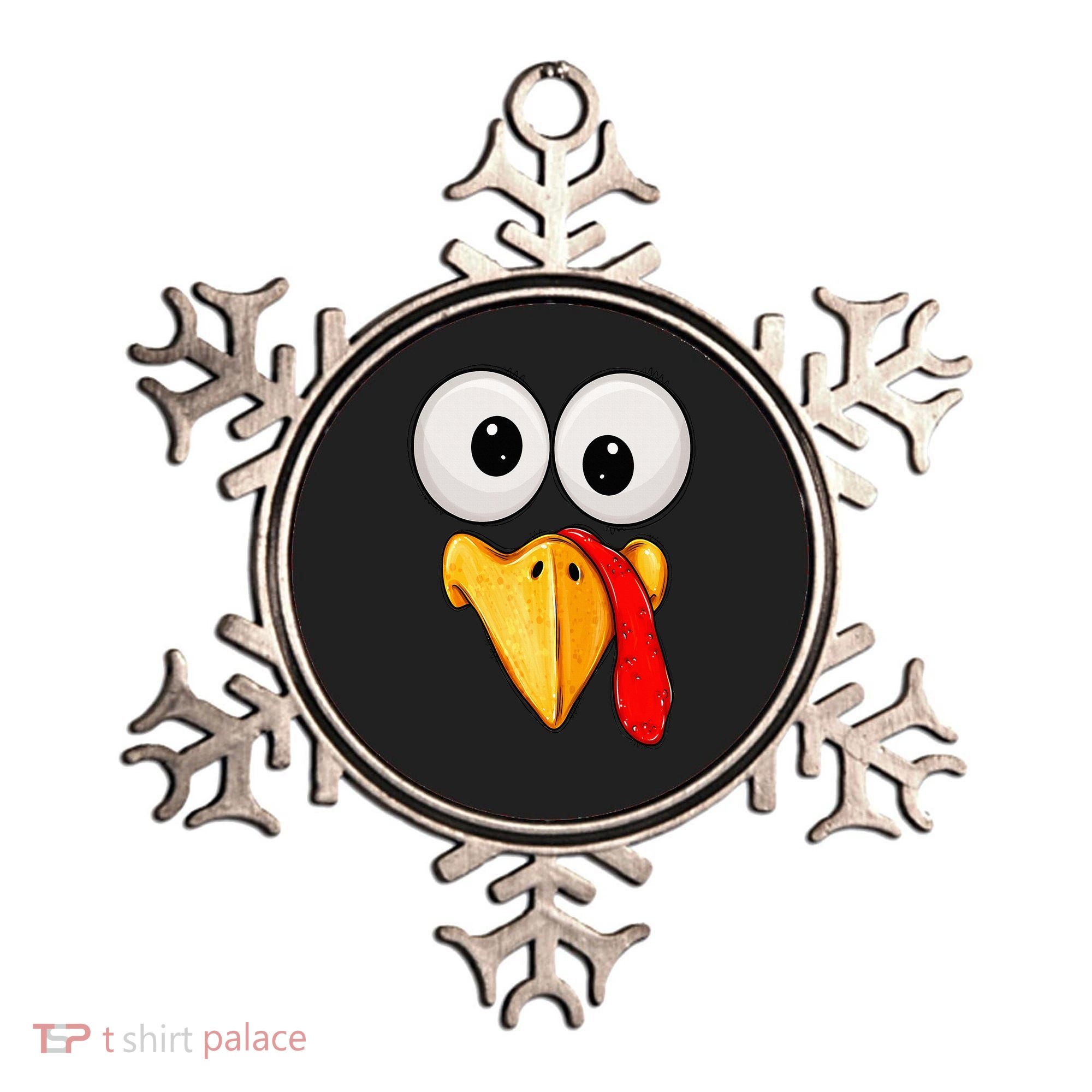 Cute Turkey Face Thanksgiving Matching Family Ornament