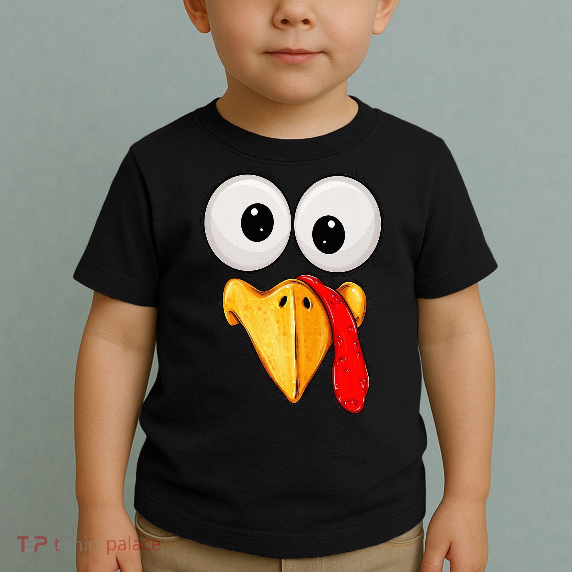 Cute Turkey Face Thanksgiving Matching Family Toddler T-Shirt
