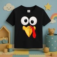 Cute Turkey Face Thanksgiving Matching Family Toddler T-Shirt thumb 3