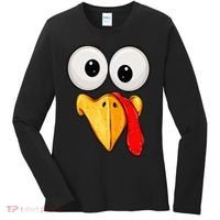 Cute Turkey Face Thanksgiving Matching Family Women's Long Sleeve Shirt thumb 0