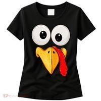 Cute Turkey Face Thanksgiving Matching Family Women's T-Shirt thumb 0