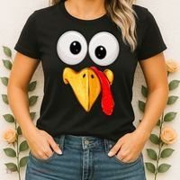 Cute Turkey Face Thanksgiving Matching Family Women's T-Shirt thumb 2
