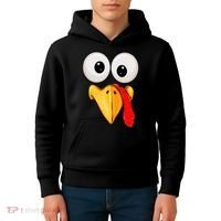 Cute Turkey Face Thanksgiving Matching Family Kids Hoodie thumb 4