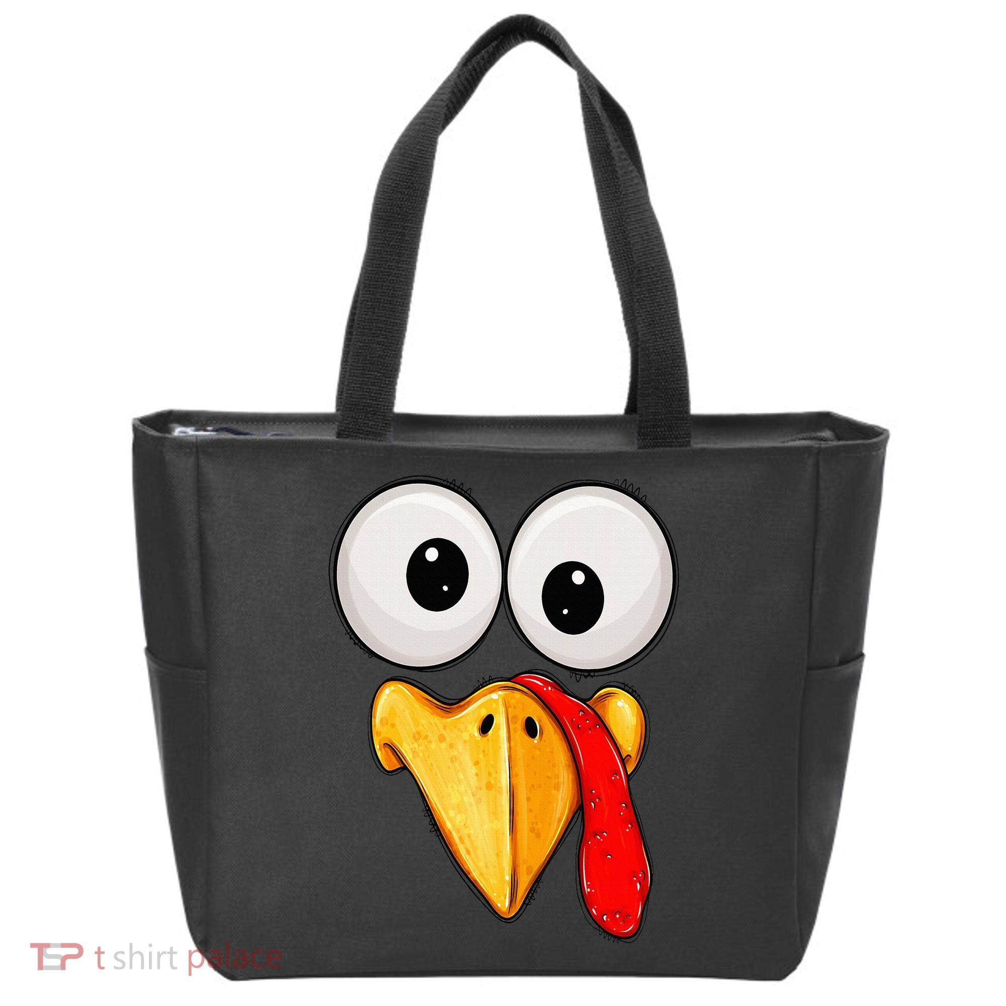 Cute Turkey Face Thanksgiving Matching Family Tote Bag