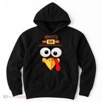 Cute Turkey Face Glasses Thanksgiving Family Hoodie thumb 0