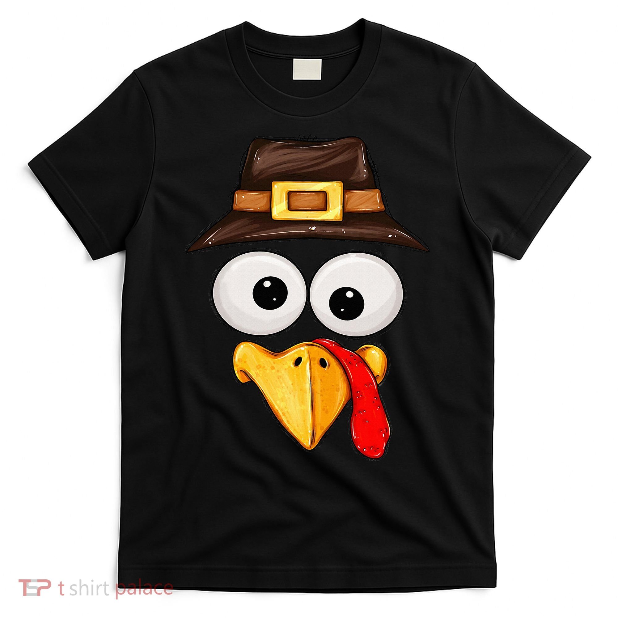 Cute Turkey Face Glasses Thanksgiving Family T-Shirt