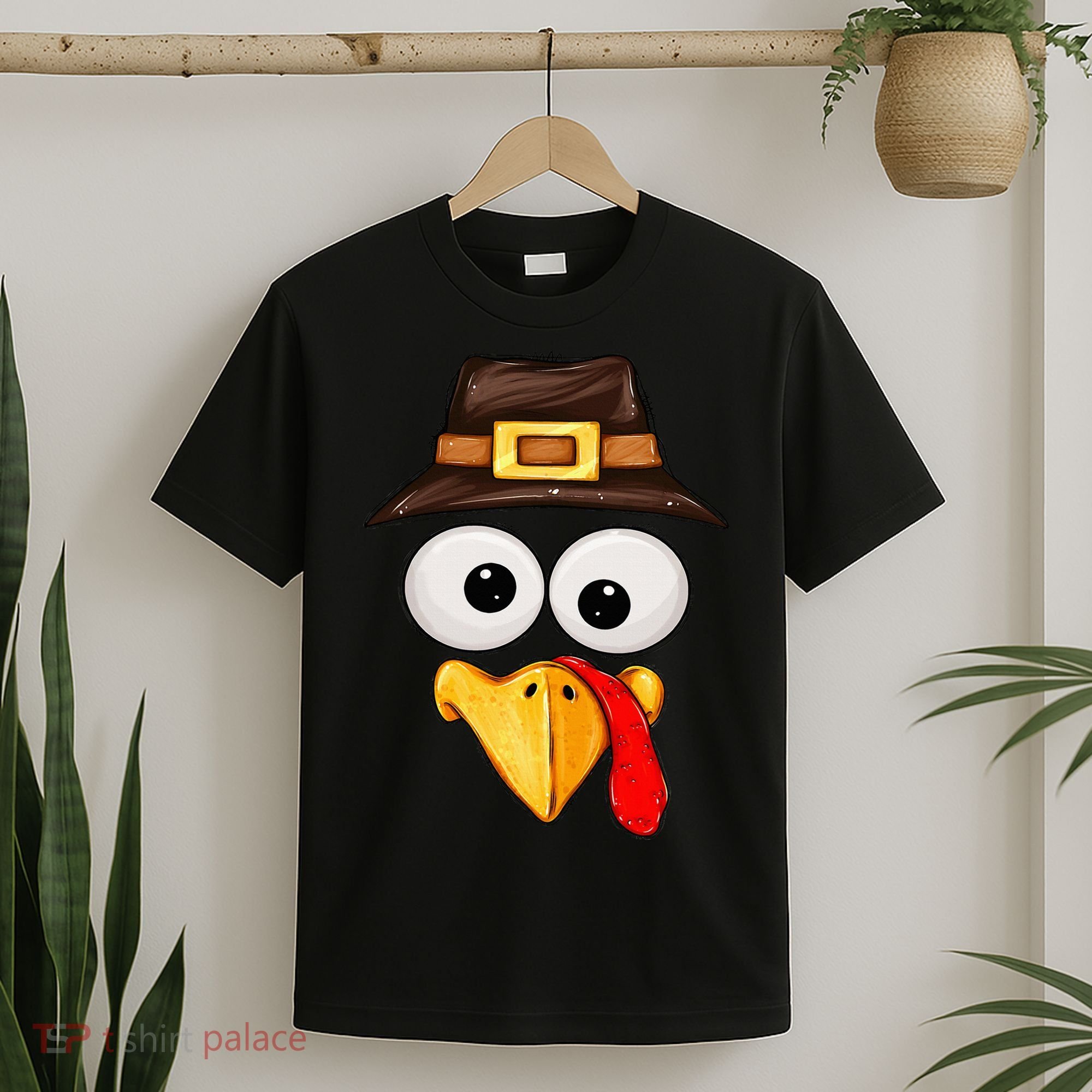 Cute Turkey Face Glasses Thanksgiving Family T-Shirt